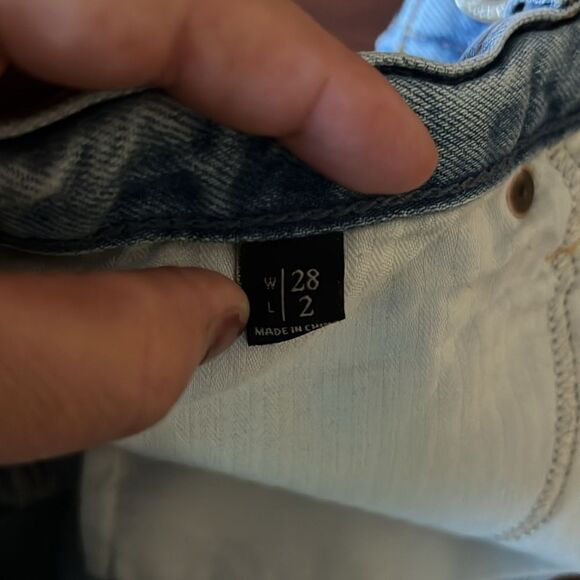 Abercrombie & Fitch Blue Jean Shorts Distressed High-Waisted - Picture 7 of 8